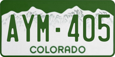 CO license plate AYM405