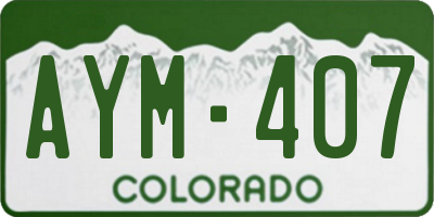 CO license plate AYM407