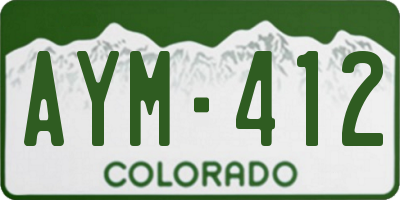 CO license plate AYM412