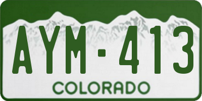 CO license plate AYM413