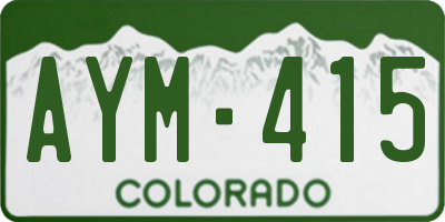 CO license plate AYM415