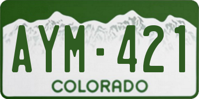 CO license plate AYM421