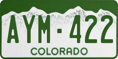 CO license plate AYM422