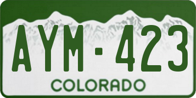 CO license plate AYM423