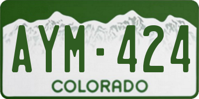 CO license plate AYM424