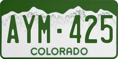 CO license plate AYM425