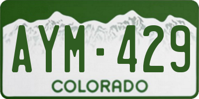 CO license plate AYM429