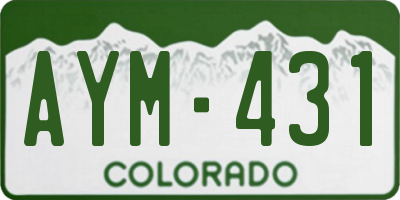 CO license plate AYM431