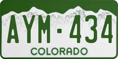 CO license plate AYM434