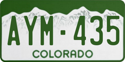 CO license plate AYM435