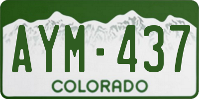 CO license plate AYM437