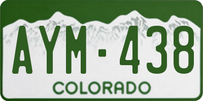 CO license plate AYM438