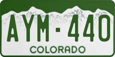 CO license plate AYM440