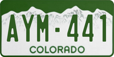 CO license plate AYM441