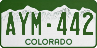 CO license plate AYM442