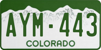 CO license plate AYM443