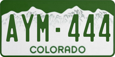 CO license plate AYM444