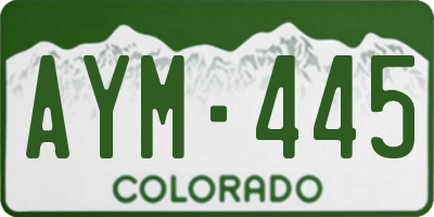 CO license plate AYM445