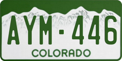 CO license plate AYM446