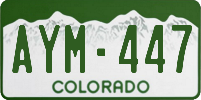 CO license plate AYM447