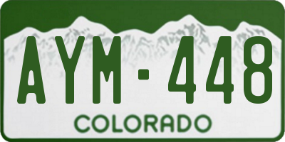CO license plate AYM448