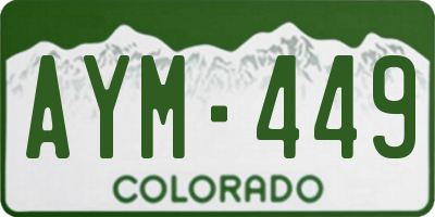 CO license plate AYM449