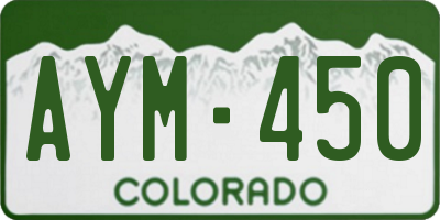 CO license plate AYM450