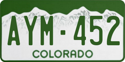 CO license plate AYM452