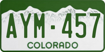 CO license plate AYM457