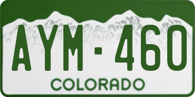 CO license plate AYM460