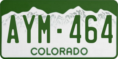 CO license plate AYM464