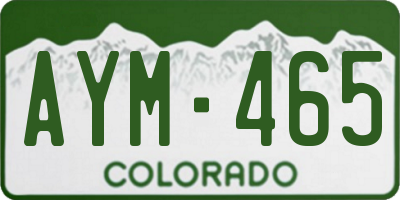 CO license plate AYM465