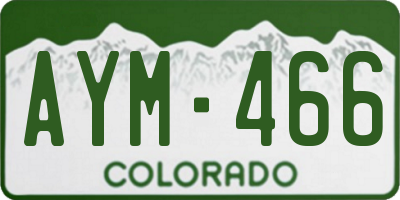 CO license plate AYM466