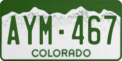 CO license plate AYM467