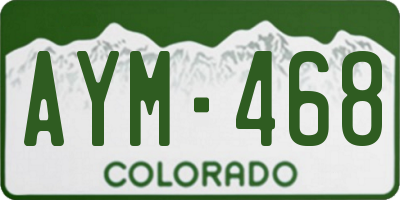 CO license plate AYM468