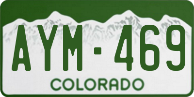 CO license plate AYM469