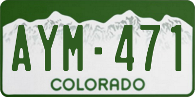 CO license plate AYM471