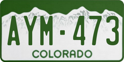 CO license plate AYM473