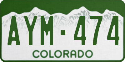CO license plate AYM474