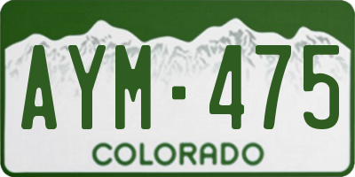 CO license plate AYM475