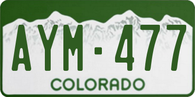 CO license plate AYM477