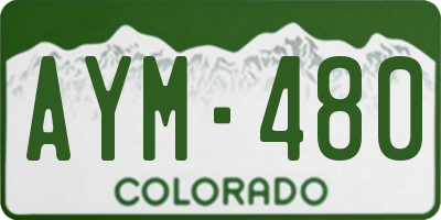 CO license plate AYM480