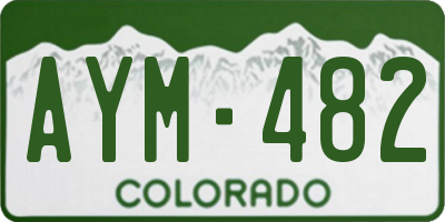 CO license plate AYM482