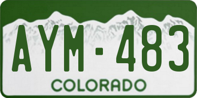 CO license plate AYM483