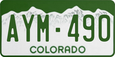 CO license plate AYM490