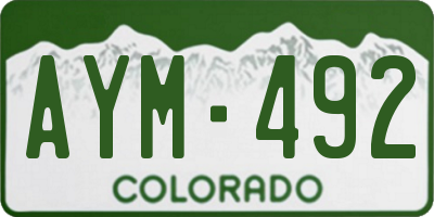 CO license plate AYM492