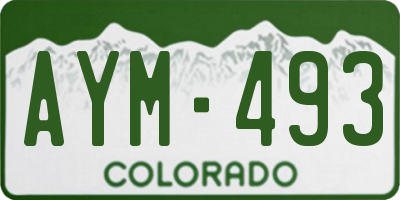 CO license plate AYM493