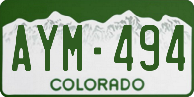 CO license plate AYM494