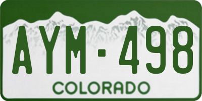 CO license plate AYM498