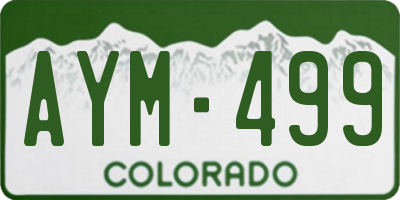 CO license plate AYM499